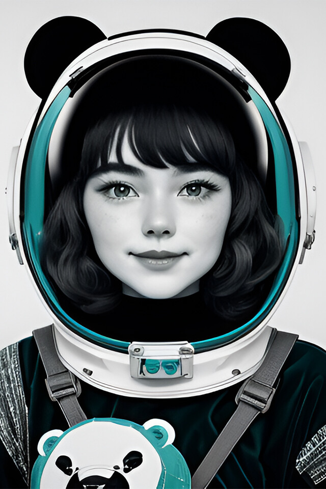 Girl in a space helmet