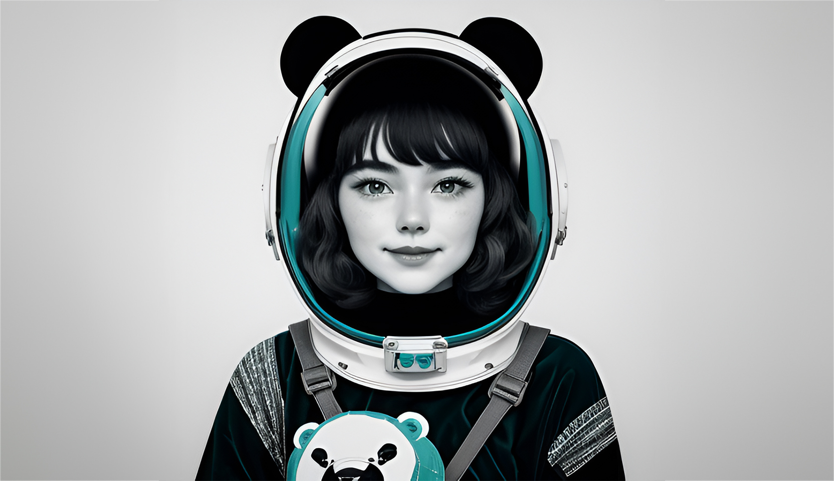 Girl in a space helmet