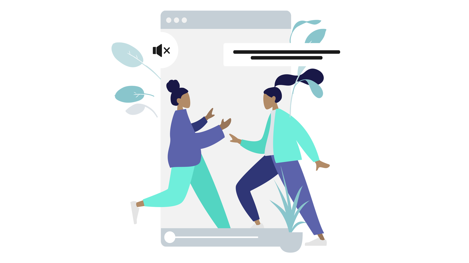 Illustration of an app with sound disabled